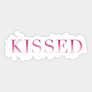 Kissed wordart red to white watercolour effect Sticker